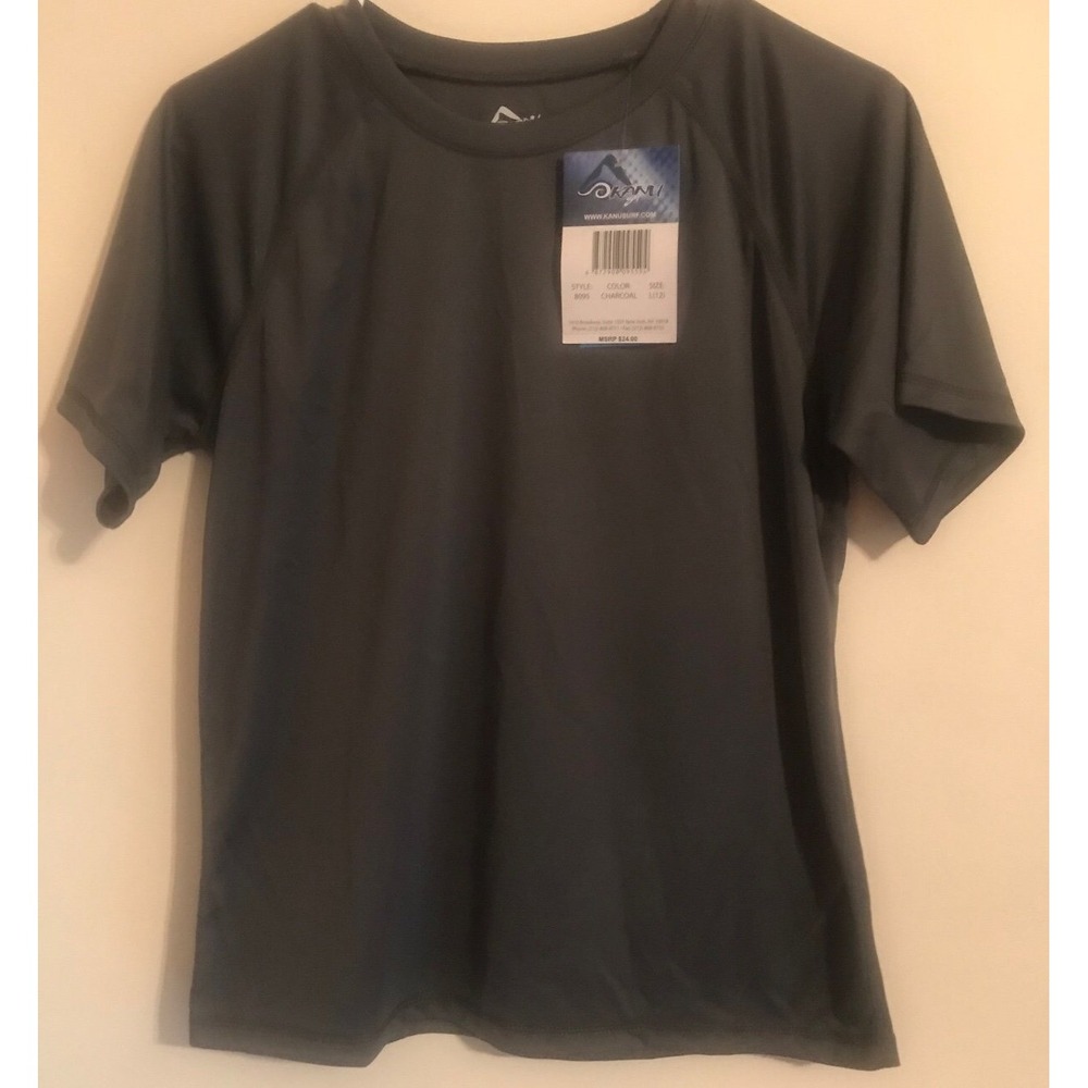 Boy's Rashguard UPF 50+ Swim Shirt-Size Large 12-Charcoal-NWT